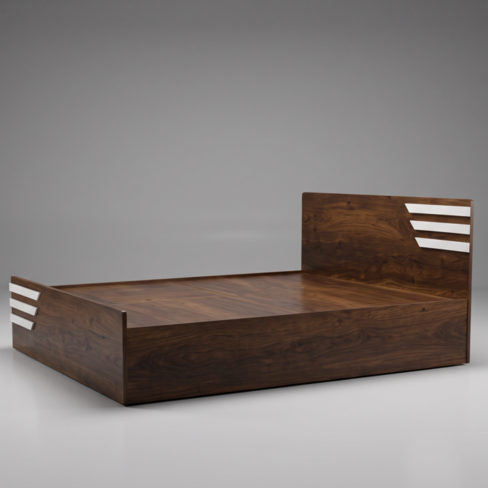 Queen Size Semi Storage  Bed on Rent - Engineered Wood (5x6 ft)